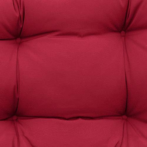 Image of QILLOWAY Indoor /Outdoor Square Seat Patio Cushion - 19-Inches,Pack of 4 (Red)