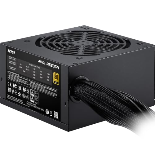 Image of MSI MAG A650GN II Gaming Power Supply - 80 Plus Gold - ATX 3.1 Ready - 650W - Non-Modular - Low Noise ATX PSU