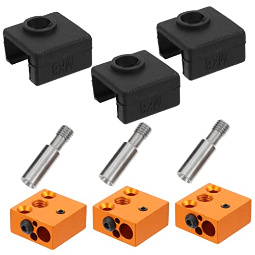 PartyKindom Printer Heater Block Extruder Kit Aluminum Block for Crs Silicone Socks Throat Tube