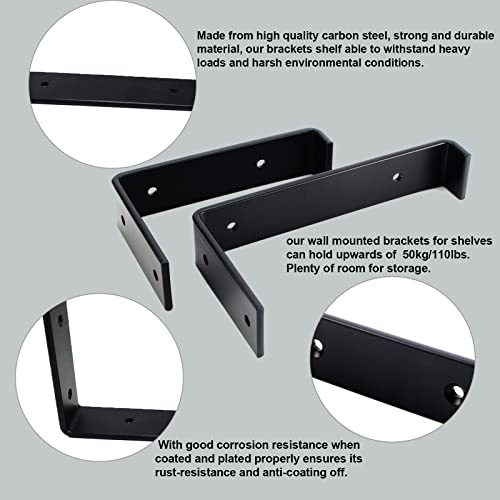 Supports de tablette robustes lot de 4 équerres acier 235x40x150mm - 4