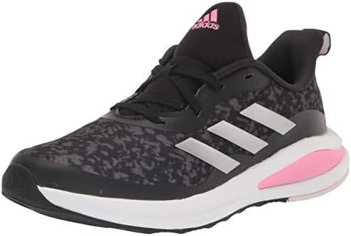 adidas Fortarun Running Shoe, Black/Silver Metallic/Bliss Pink, 4 US Unisex Big Kid