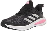 adidas Fortarun Running Shoe, Black/Silver Metallic/Bliss Pink, 4 US Unisex Big Kid