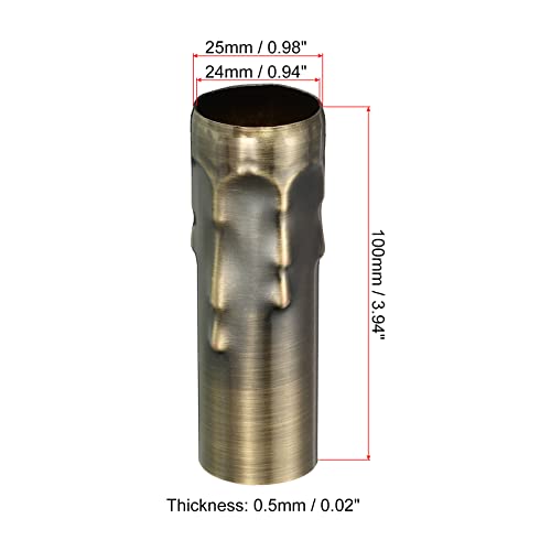 PATIKIL Candle Socket Covers, 3.9 Inch Tall Metal Chandelier Cover Sleeves Candelabra Base Sockets Fit to Most Chandeliers - Image 2