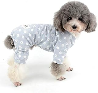 Zunea Small Dog Daisy Jumpsuit Pajamas Adorable Flowers Cotton Overalls Pjs Puppy Girl Sleeping Clothes Shirt with Pant Pet Doggie Cats Four Legs Pyjamas for All Season Pink M