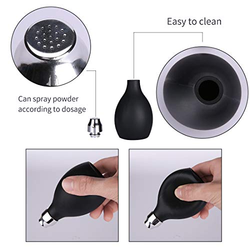 PRO BARBER Powder Barber Spray Bottle, Empty Powder Blower, 3.38oz/100ml Refillable Hair Fiber Applicator Use for Dry Shampoo - Black3