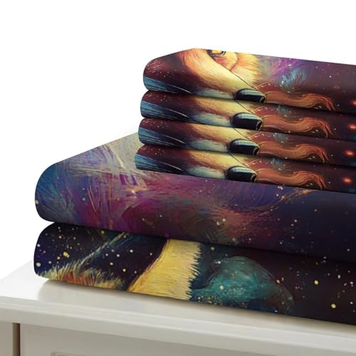 Drap de Couette Spatiale Renard Cosmique pour Lit King Size
