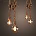 Produktbild GWJXY Retro Draht Hanf-Seil hängende Lichter Bar DIY kreative geführte Hanf-Seil hängende Lampen Vintage Loft Industrieller Küchenbeleuchtungskörper (Body Color : Bulb)