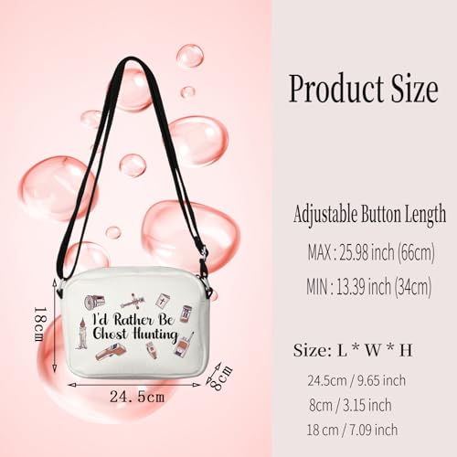 TSOTMO Paranormal Investigator Ghost Lover Merch I’d Rather Be Ghost Hunting Zipper Pouch Crossbody Bag2