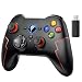 EasySMX Manettes PC PS3 sans Fil Rechargeable, 9013PRO Manette Switch Pro sans Fil Bluetooth, Manette PC pour Téléphones Android iOS, Android TV Box et Tesla, Noir Rouge