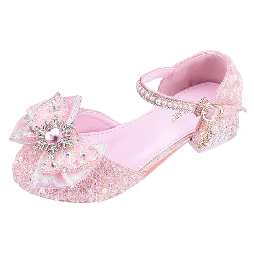 Chaussures blanches à talons hauts pour petite fille ornées de cristaux