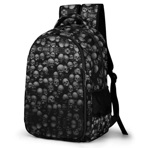 Sac à dos zébré tête de mort noire avec poches camping et randonnée