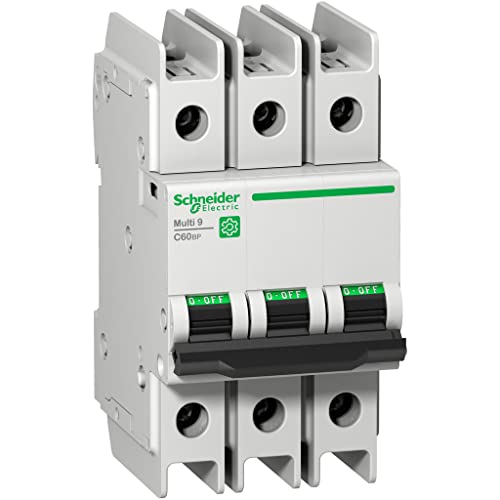 Schneider Electric Interruptor AutomáTico 3P, 15A, Curva Tipo C, Poder De Corte 10 Ka C60, Multi 9, Montaje En Carril Din-image