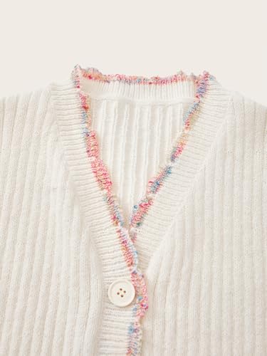 Women's Button Down Cropped Cardigan V Neck Knit Going Out Sweaters3