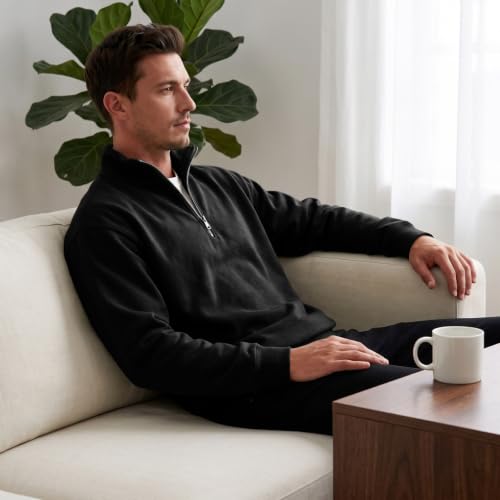Fleece Sweatshirt Men Comfy Quarter Zip Pullover Sweatshirt Sweat Shirt - image 3