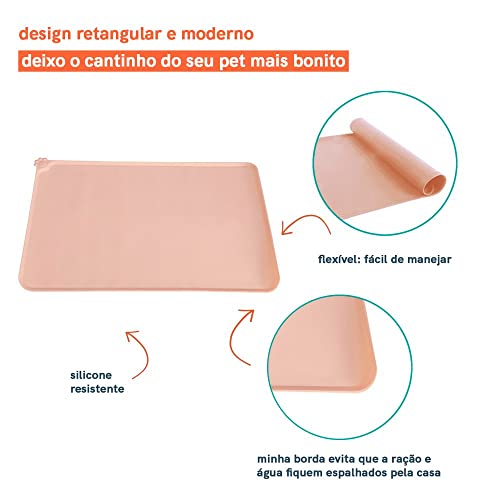 Jogo Americano de Silicone Rosa para Pets - Oikos Animal