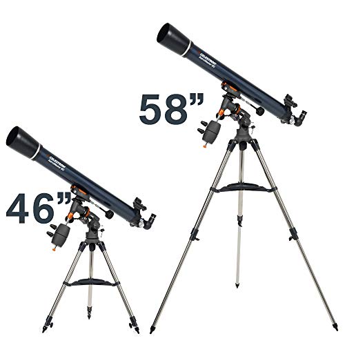 Image of Celestron - AstroMaster 90EQ Refractor Telescope - Refractor Telescope for Beginners - Fully-Coated Glass Optics - Adjustable-Height Tripod - Bonus Astronomy Software Package