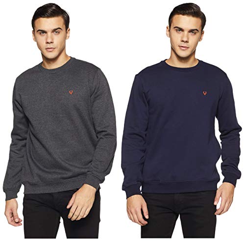 Allen Solly Men's Sweatshirt (ASSTORGPW14019XL_Anthra Melange VMBK30) and Men's Sweatshirt (ASSTORGP779292XL_Navy 19-3810 TCX)