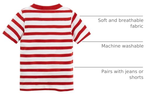 Image of Mud Kingdom T-Shirt for Boys Short Sleeve Plain Cotton Classic Summer Casual Stripe
