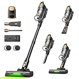 Cordless Vacuum Cleaner, 550W 45KPa 55Mins Vacuum Cleaners for Home, Powerful Stick Vacuum with Green LED Lights, Self-Standing & Anti-Tangle, Lightweight Vacuum for Pet Hair/Carpet/Hard Floor