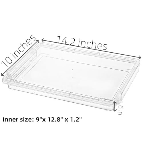 Coloch Caixa de armazenamento de documentos de plástico A4 com fivelas, caixa organizadora de papel