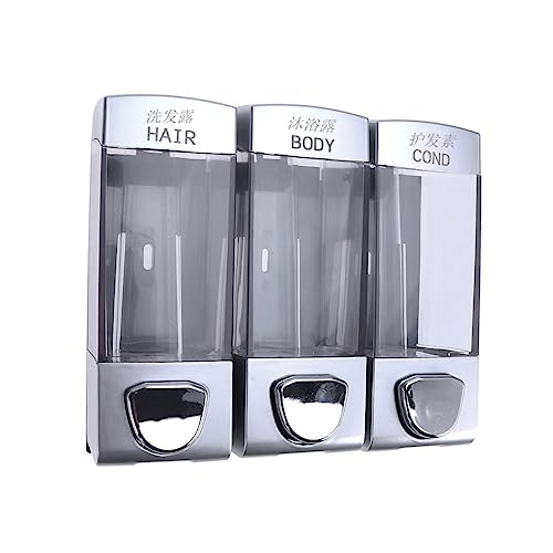 CONGARTENO Wall-Mounted Soap Dispenser 3-Outlet Shampoo Conditioner Pump Easy-use Gel Lotion Dispenser for Bathroom