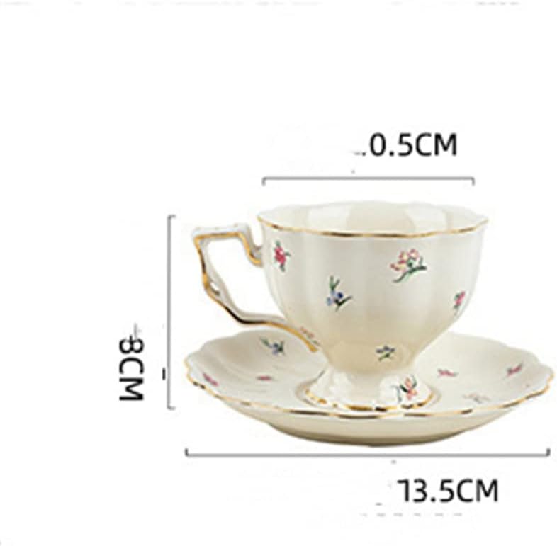 Teaware Cafe Party Teapot Coffee Cup Saucer Set English Afternoon Tea Black Ceramic Mug Porcelain(E)