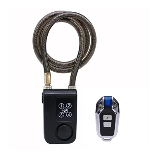 Mengshen Bike Lock with Remote Control, Anti-Theft Vibration Alarm with 31 Inch Cable Length, IP55 Waterproof for Bicycle Motorcycle Door Fence Gate Scooter Baby Stroller (Black)
