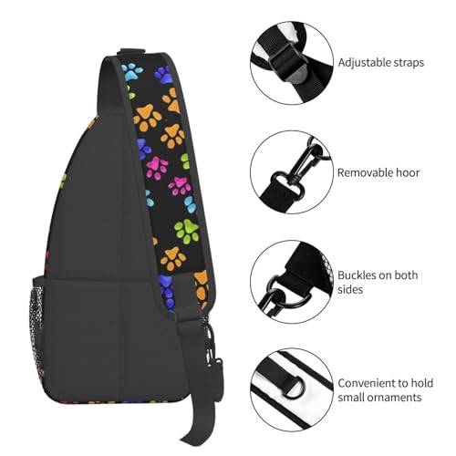 Cute Dog Paw Sling Crossbody Backpack Adjustable Shoulder Bag Strap for Hiking,Walking,Biking,Cycling 5