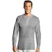 Hanes Men's X-Temp Thermal Longsleeve Henley Top, Heather Grey, X-Large