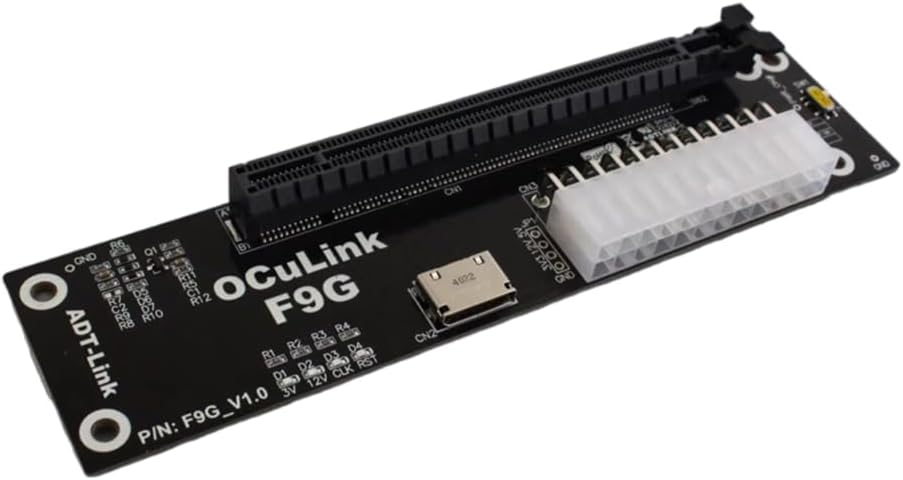JMT ADT-F9G F4C F4Q OcuLink SFF-8612 to M.2 NVMe/PCIe X16 Extension Card PCIe4.0 64Gbps External Graphics Card Adapter (ADT-F9G)