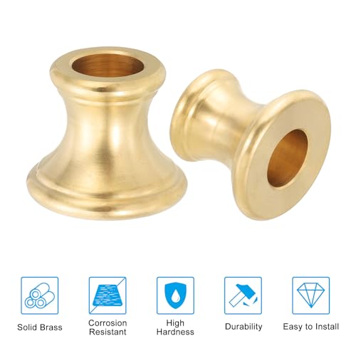 Image of PATIKIL Lamp Solid Brass Neck, 4 Pcs Turned Brass Spindle Slips Lamp Finial Pipe Light Fixture for 1 /8 IP or M10 Lamp Rod Light Repair Decoration, 24x20mm