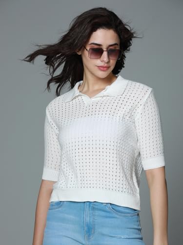 Image of HIGH STAR Women's Cotton Solid Regular Fit T-Shirt