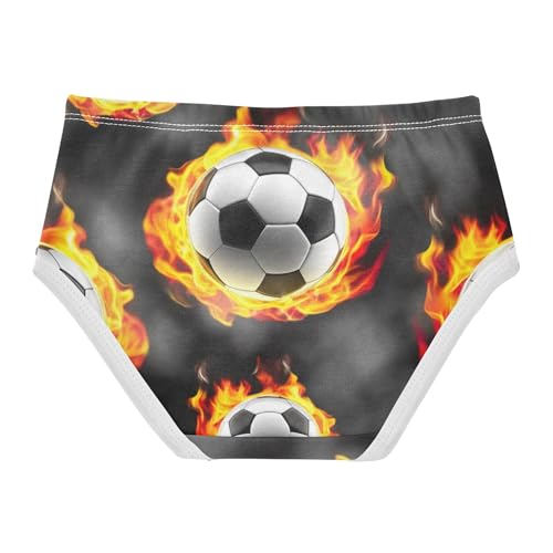 Florals Toddler Underwear Floral 2t Cotton Panties for Girl Cool Soccer Balls Fire Gray Briefs Kids Undies2