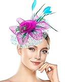 1920s 50s Vintage Fascinators Hat for Women Tea Party Headband Flower Bridal Shower Weddings Themed Events