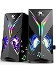 OR O R O W OROW Computer Speakers, Desktop Speakers with Various Colorful LED, 10W Gaming Speakers with Volume Control,RGB Computer Speakers for Monitor/Laptop