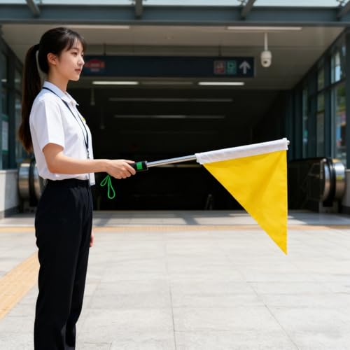 Mástil telescópico de acero inoxidable y poliéster BESPORTBLE ligero para guías turísticos 5