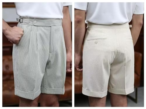Seersucker Suits Shorts Men 2 Piece Seersucker Suits for Men Big and Tall Regualr Fit for Prom Lightweight4