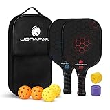 Photo Gallery jonapar pickleball paddles, usapa approvato in fibra di vetro pickleball paddles, leggero pickleball set di 2 racchette e 4 palline sottaceto, regali per principianti e professionisti