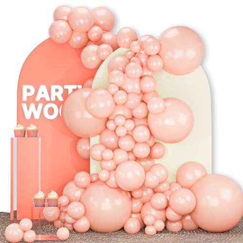 PartyWoo Baby Pink Balloons 140pcs Different Sizes of 18 12 10 5 Inch Pastel Light Pale Pink Peach Balloon Arch Kit Garland for Wedding Baby Shower Engagement Girl Birthday Party Decorations Pink-Q21 by PartyWoo - Used condition - US$8.90