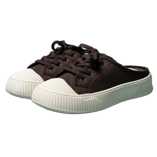 Image of Theater Women Elves Lace-Up Mule Sneakers | Canvas Upper with Cushioned Sole | Lightweight Comfort for Casual & Travel Styling