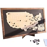 Personalized Wooden American Football Stadium Tracker Map - Football Stadium Bucket List - Custom Travel Map - Handcrafted Wall Art - Unique Gift for Football Fans (Without Silhouette)