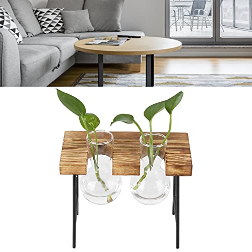 Vaso de planta, boa permeabilidade ao ar, vaso de mesa retrô durável, plantador de vidro com suporte
