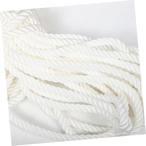 BRIGHTFUFU 1Roll White Nylon Rope Heavy Duty Docking Line for Boats Yacht Mooring Anchoring Durable Double Braided Dock Lines for Secure Boat Docking and Use