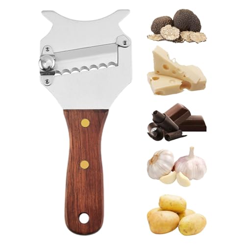 Chese Shaver, rallador de trufa de queso con mango de madera - herramientas de cocina seguras para lavavajillas y ajustables para trufa de chocolate, verduras