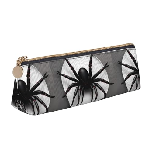 Svart spindeltryck lätt rymligt pennfodral stor kapacitet triangel dragkedja för skrivverktyg, Vitt, En storlek