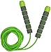 Adjustable Soft Skipping Rope with Skin-friendly Foam Handles for Kids, Children, Students and Adults - Orange & Green