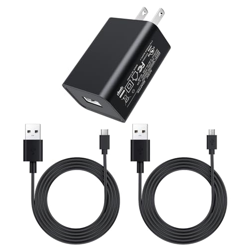 5V 2A Power Adapter 10W USB Charger with Type-C and Micro USB Cables Compatible with Kindle eReaders Samsung Galaxy Android Phones Samsung Solar TV Remote Fire HD Tablet Speakers and More.