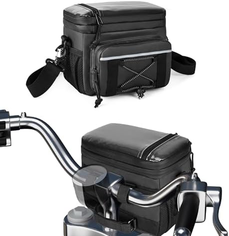 HODRANT Waterproof Motorcycle Handlebar Bag, Bike Handlebar Bag w...