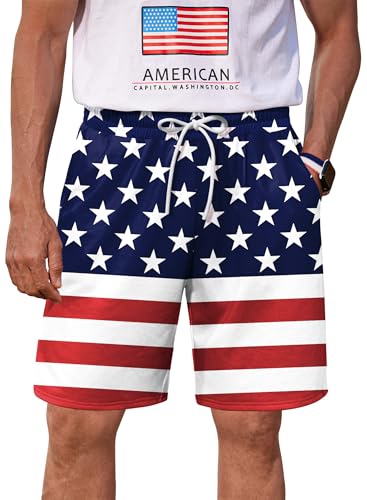 Arvilhill Mens Stripe Casual Shorts Graphic 1776 Short Pant July Fourth Printed We The People Spandex US Pocket Regular Fit Pattern Novelty Soft Trendy Fashion SweatShorts M
