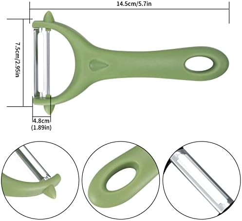 4 Pcs Y-Shaped Swivel Potato Peelers, Stainless Steel Vegetable Peelers, Kitchen Fruit Peelers Slicers Multifunctional for Kitchen Vegetables Fruits Peelers - Green, Black